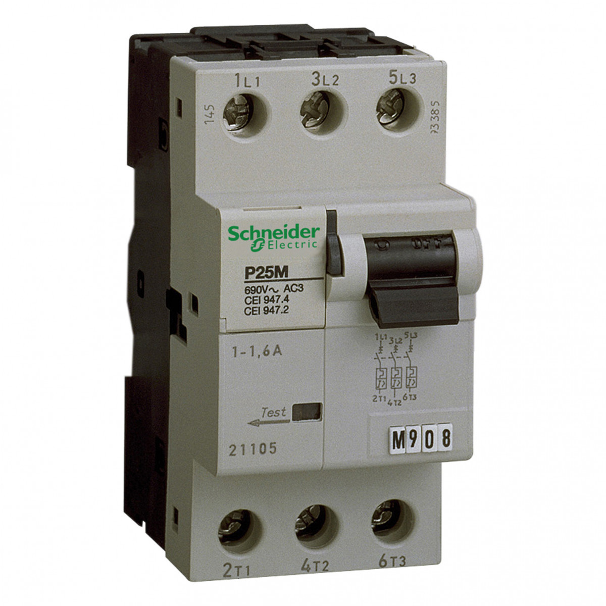 Schneider Electric acti 9 installatieautomaat K karakteristiek 4a 3P 3 beveiligd 2,5te