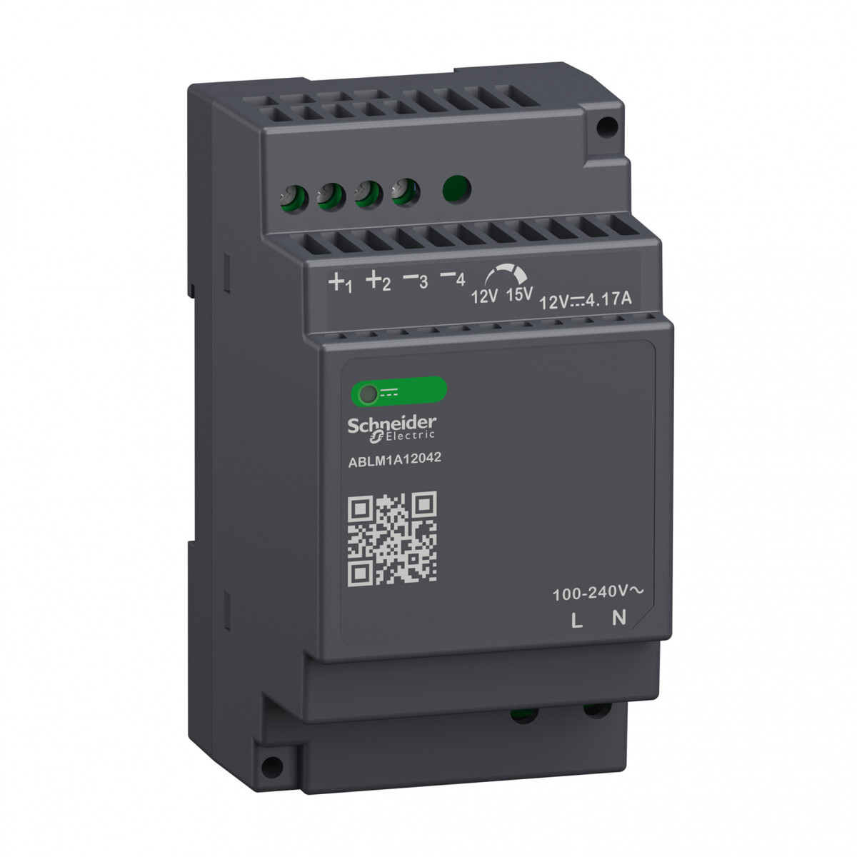 Schneider Electric Power supplies for industrial use, Regulated Power supply, 100-240V ac, 12V 4.2 A, single phase, modular
