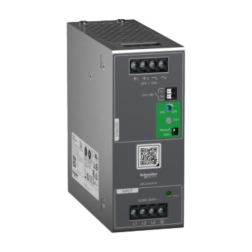 Schneider Electric Power supplies for industrial use, Regulated Power supply, 100-240V ac, 24V 10a, 3 phases, universal