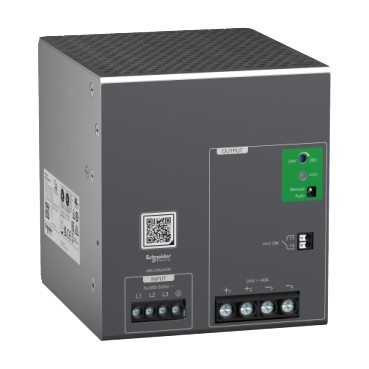 Schneider Electric Power supplies for industrial use, Regulated Power supply, 380-500V ac, 24V, 40a, 3 phases, universal