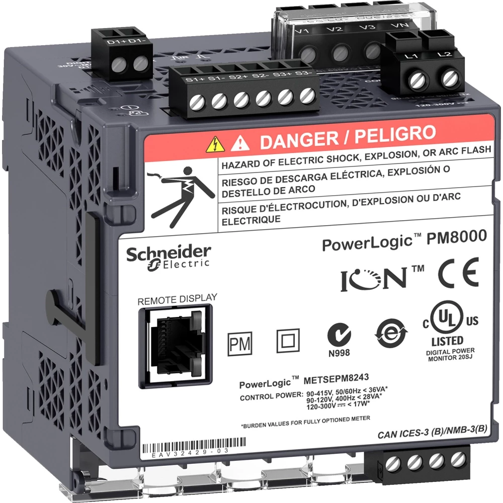 Schneider Electric powerlogic - PM8313 - power quality meter - 0.2S - class A - 63ste har