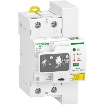 Schneider Electric RED Residual Current device recloser, acti9 red, 2 P, 25 A, 30 ma, A type