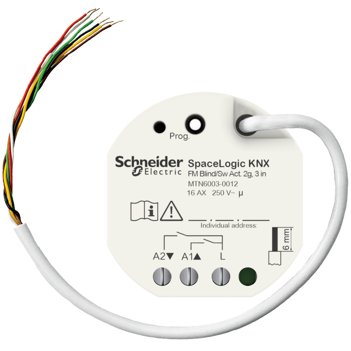 Schneider Electric SpaceLogic KNX Jaloezie-/schakelaarbediening, spacelogic KNX, 2-voudig, inbouwmontage