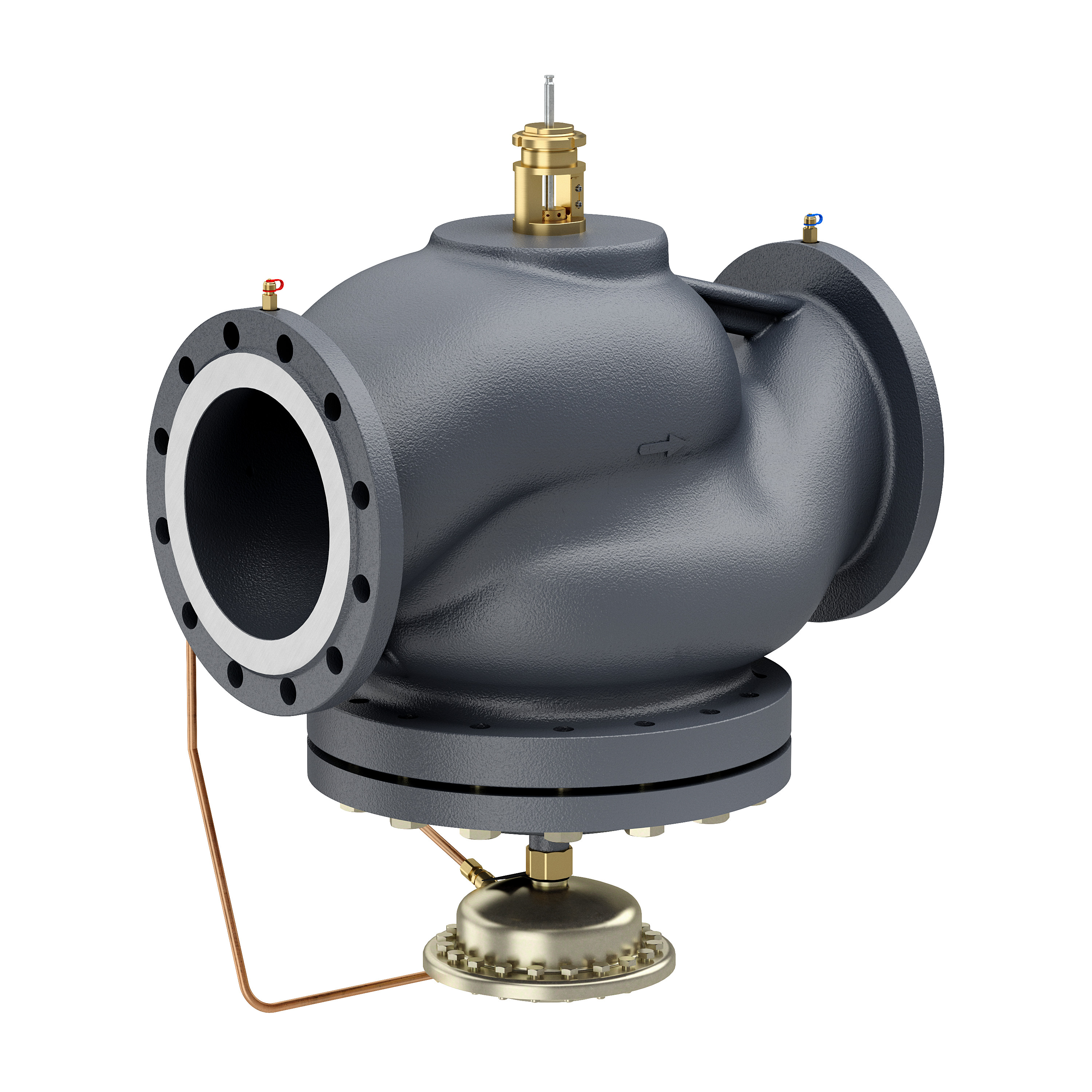 Schneider Electric SpaceLogic PIBCV Valves & Actuators Smartx, pibcv valve, 200 MM, 2-way, flanged, brass, 100 to 250 M3/H, G