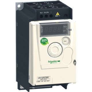 Schneider Electric atv12 0.75KW 240V driefase op basisplaat