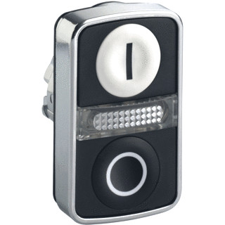 Schneider Electric verlichte kop dubbele toets metaal