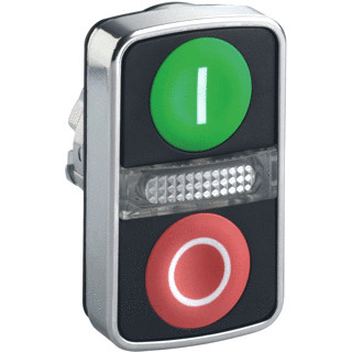 Schneider Electric verlichte kop dubbele toets metaal