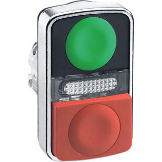 Schneider Electric verlichte kop dubbele toets metaal