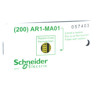 Schneider Electric linergy adercodering kaartenvorm geel