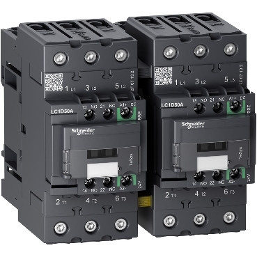 Schneider Electric TeSys Deca Advanced Tesys D green - omkeercontactor - 3P - 50a - ac-3 - <440V - 24V DC spo