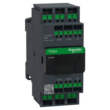 Schneider Electric TeSys Deca Advanced Contactor Tesys deca 25a 440V 3P ac3 spoel 24-60V ac/DC snap-in