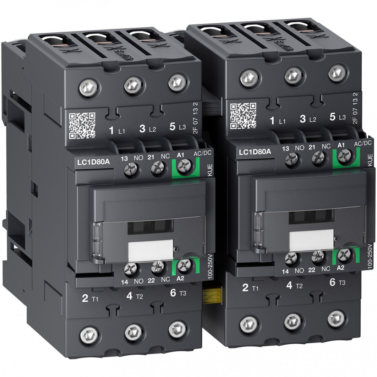 Schneider Electric TeSys Deca Advanced Tesys D green - omkeercontactor - 3P - 80a - ac-3 - <440V - 24-60V ac/