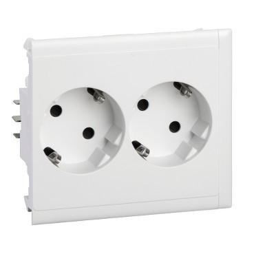 Schneider Electric Thorsman Installation System CYB-PS dubbel slave-stopcontact wit