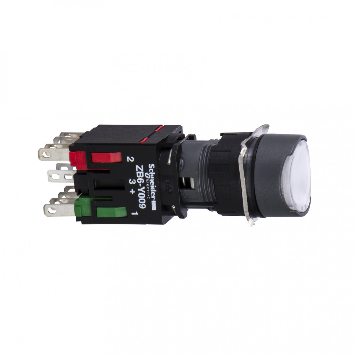 Schneider Electric verl.drukknop wit.1no+1nc