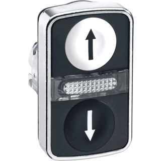 Schneider Electric verlichte kop dubbele toets metaal