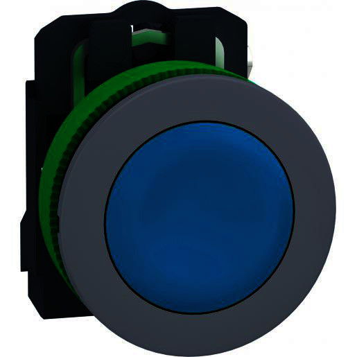 Schneider Electric verzonken drukknop blauw 1no