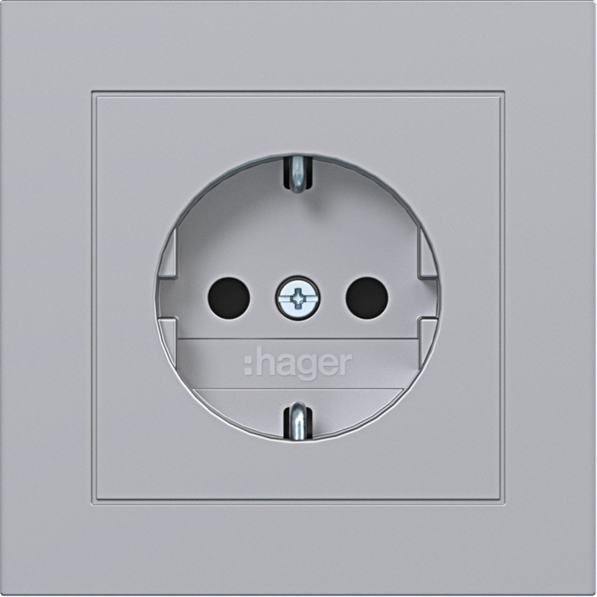 Schuko-Wandcontactdoos met afdekking, safety plus, steekkl. A.1 titaan