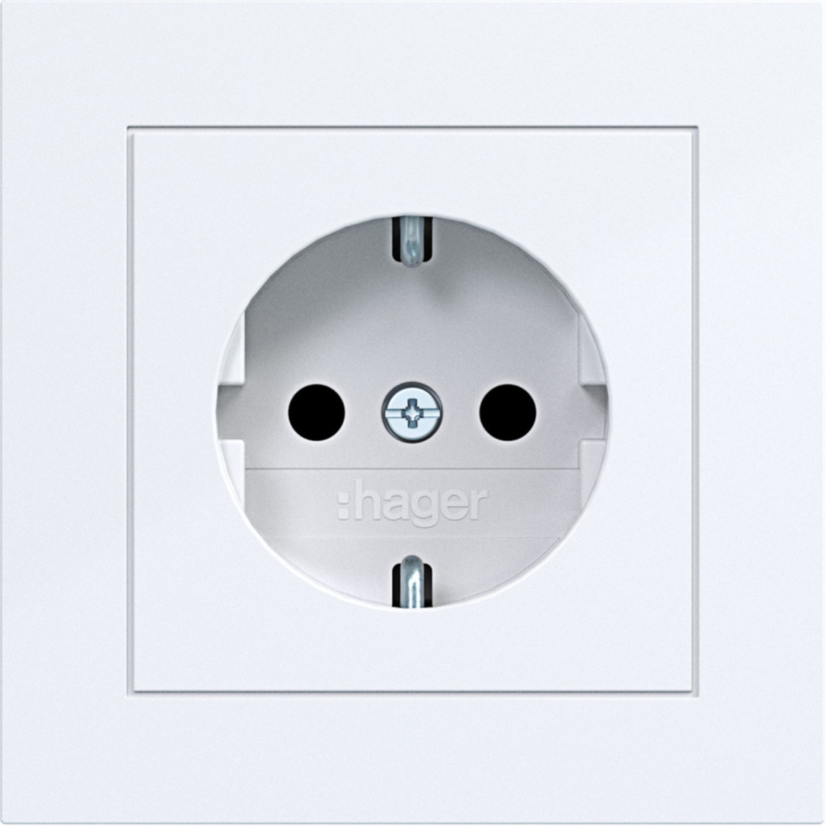 Schuko-Wandcontactdoos met afdekking, safety plus, steekkl. A.1 witgl.