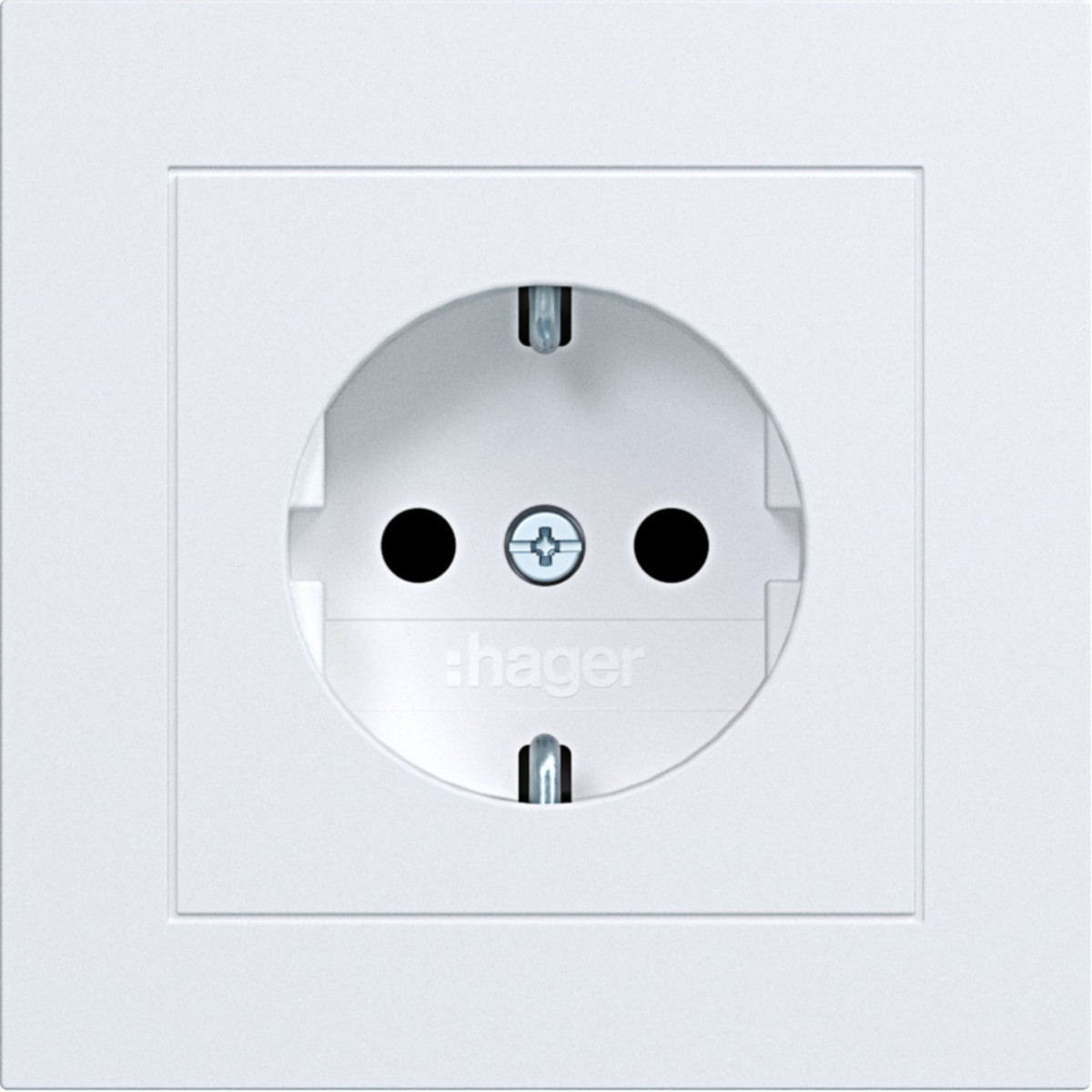 Schuko-Wandcontactdoos met afdekking, safety plus, steekkl. A.1 witmt.