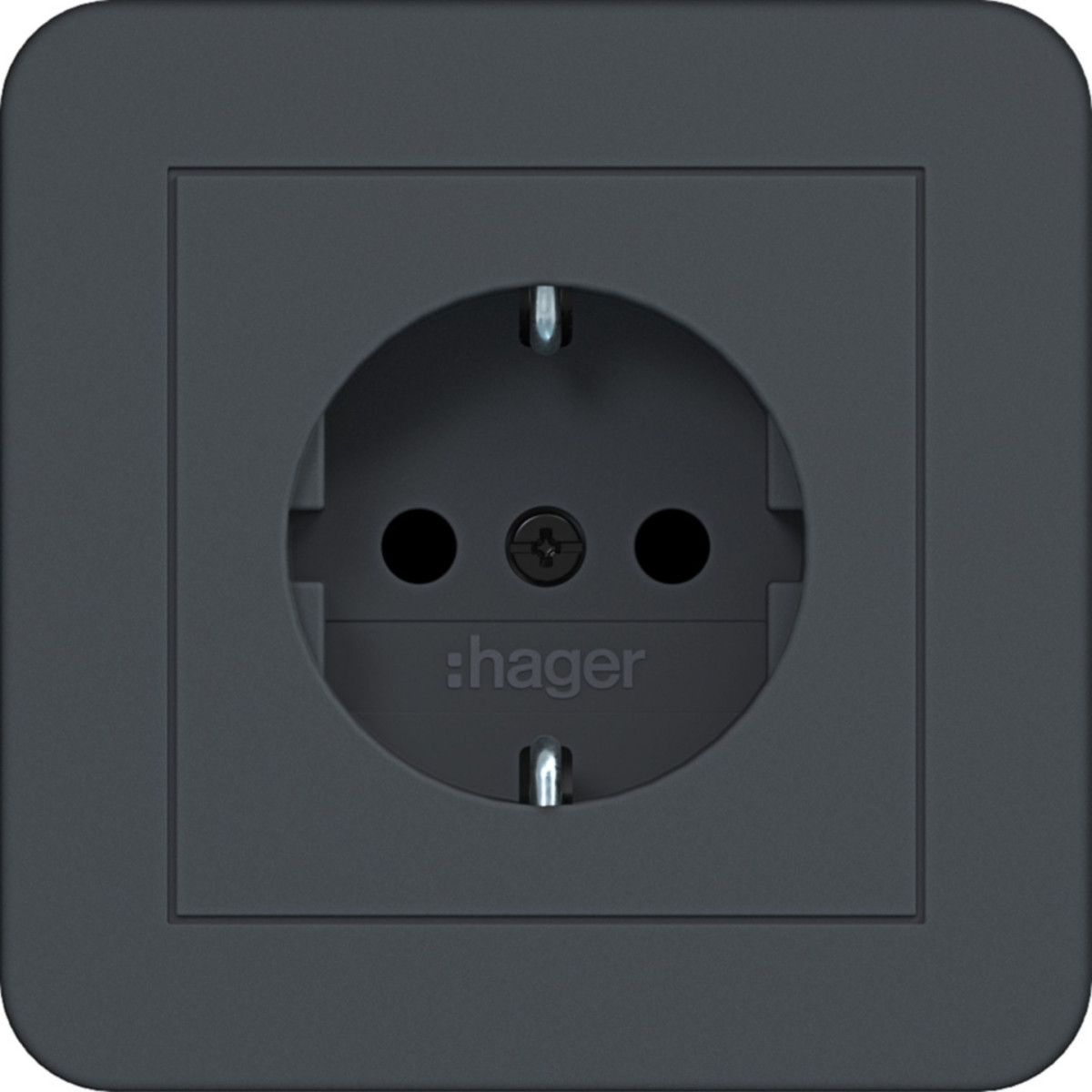 Schuko-Wandcontactdoos met afdekking, safety plus, steekkl. C.1 antr.