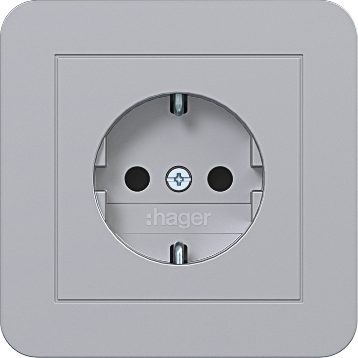 Schuko-Wandcontactdoos met afdekking, safety plus, steekkl. C.1 titaan