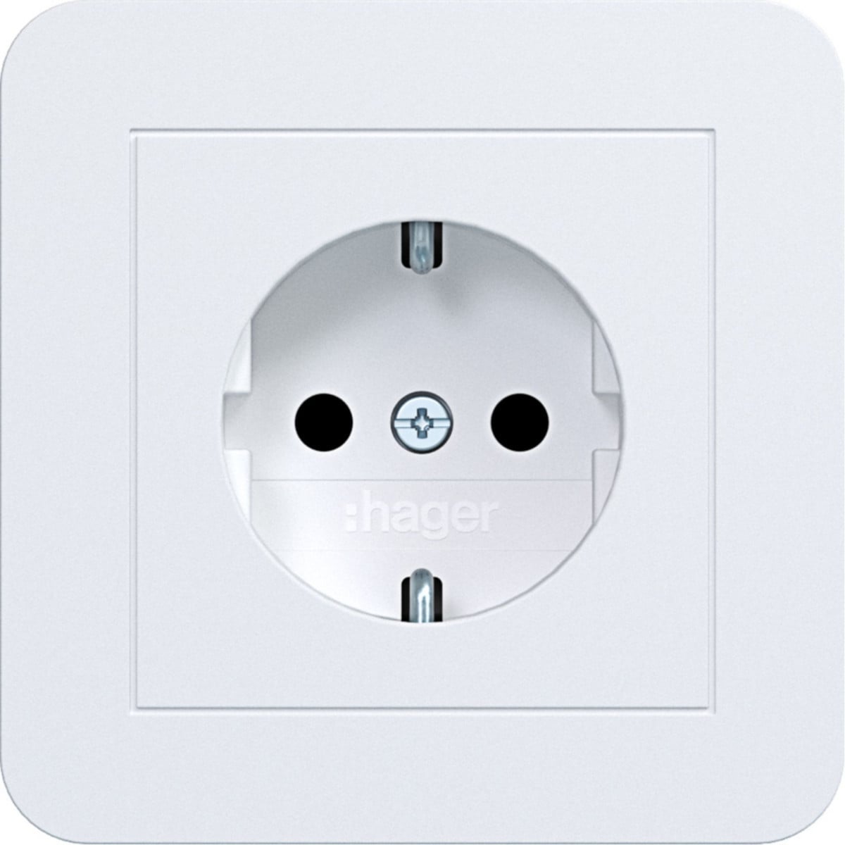 Schuko-Wandcontactdoos met afdekking, safety plus, steekkl. C.1 witmt.