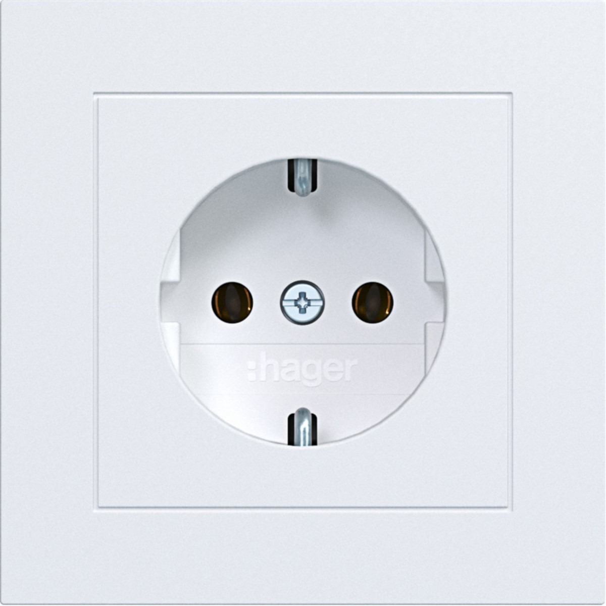 Schuko-Wandcontactdoos met afdekplaat, steekkl., A.1, lichtwit mat