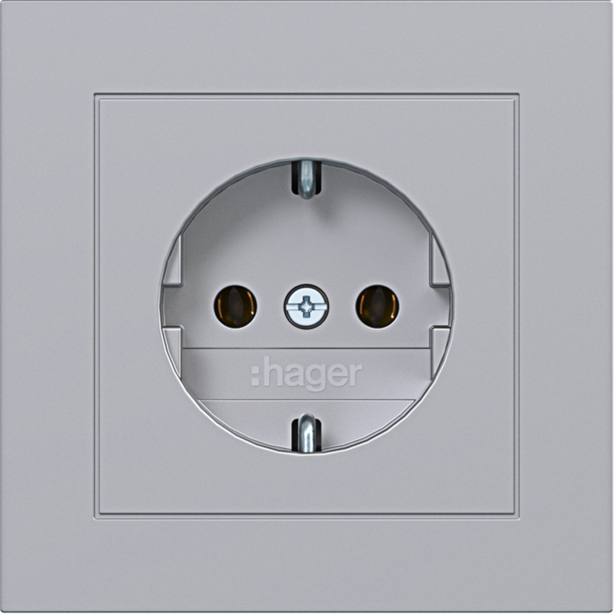 Schuko-Wandcontactdoos met afdekplaat, steekkl., A.1, titaan