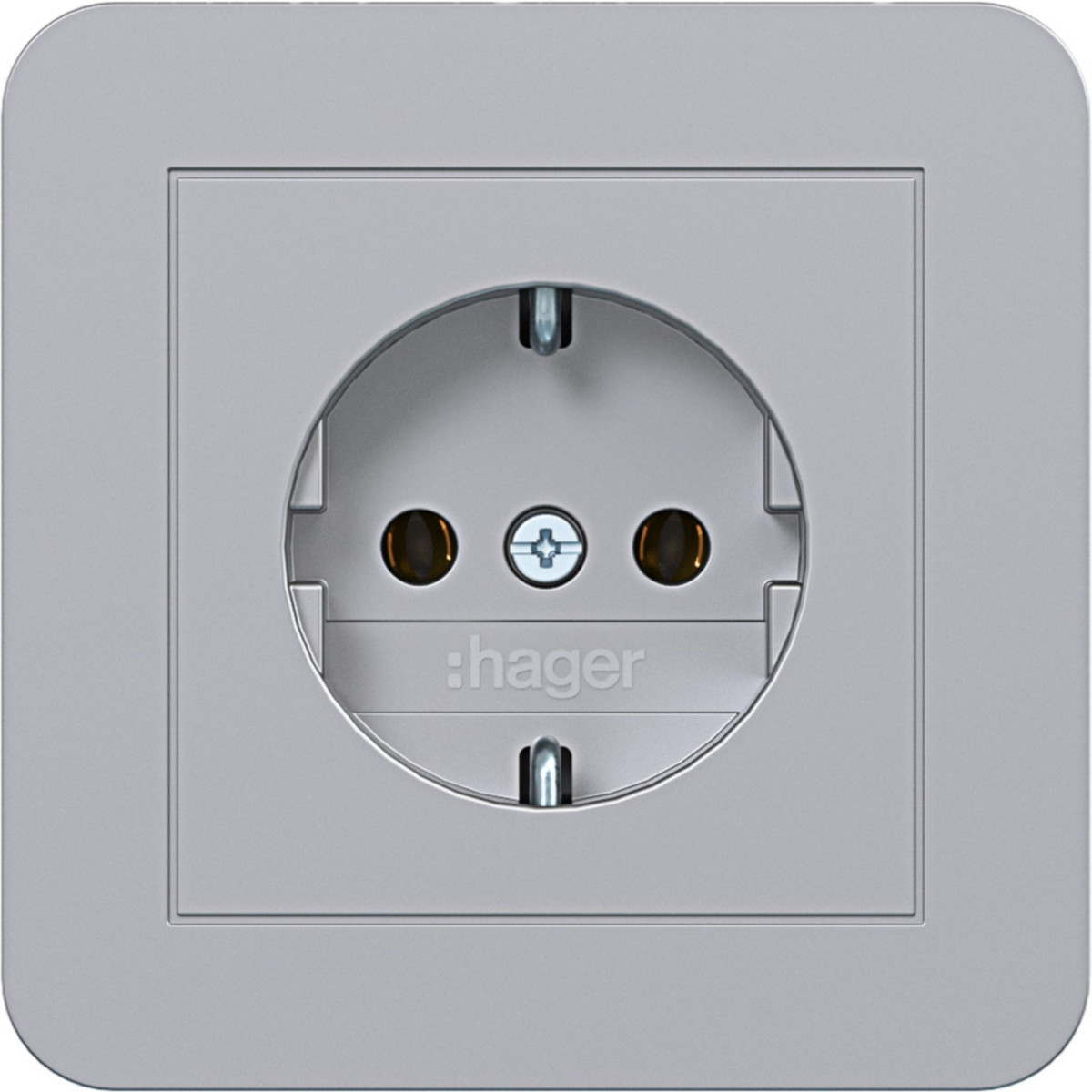 Schuko-Wandcontactdoos met afdekplaat, steekkl., C.1, titaan