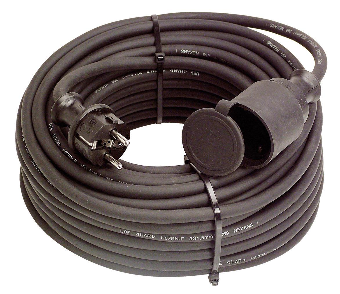 Schwabe Batterijen, accu's, opladers en aan Verlengkabel neopreen 230V/16a ip44 H07RN-F 3G1,5 zwart 10M