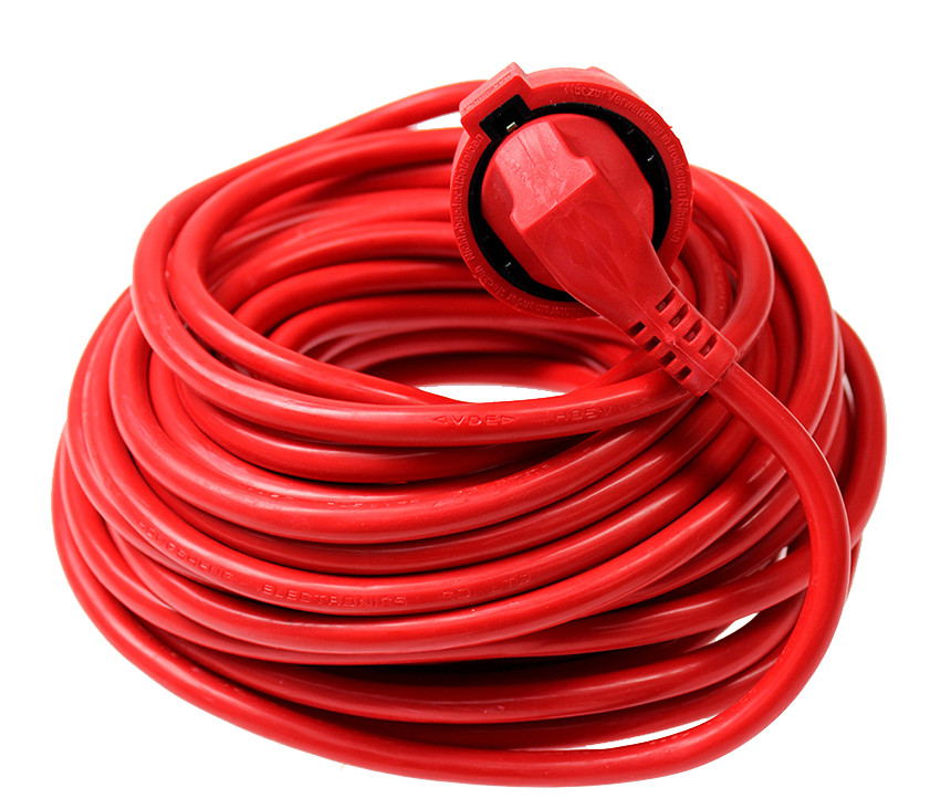 Schwabe Batterijen, accu's, opladers en aan Verlengkabel vinyl 230V/16a ip20 H05VV-F 3G1,5 rood 10M