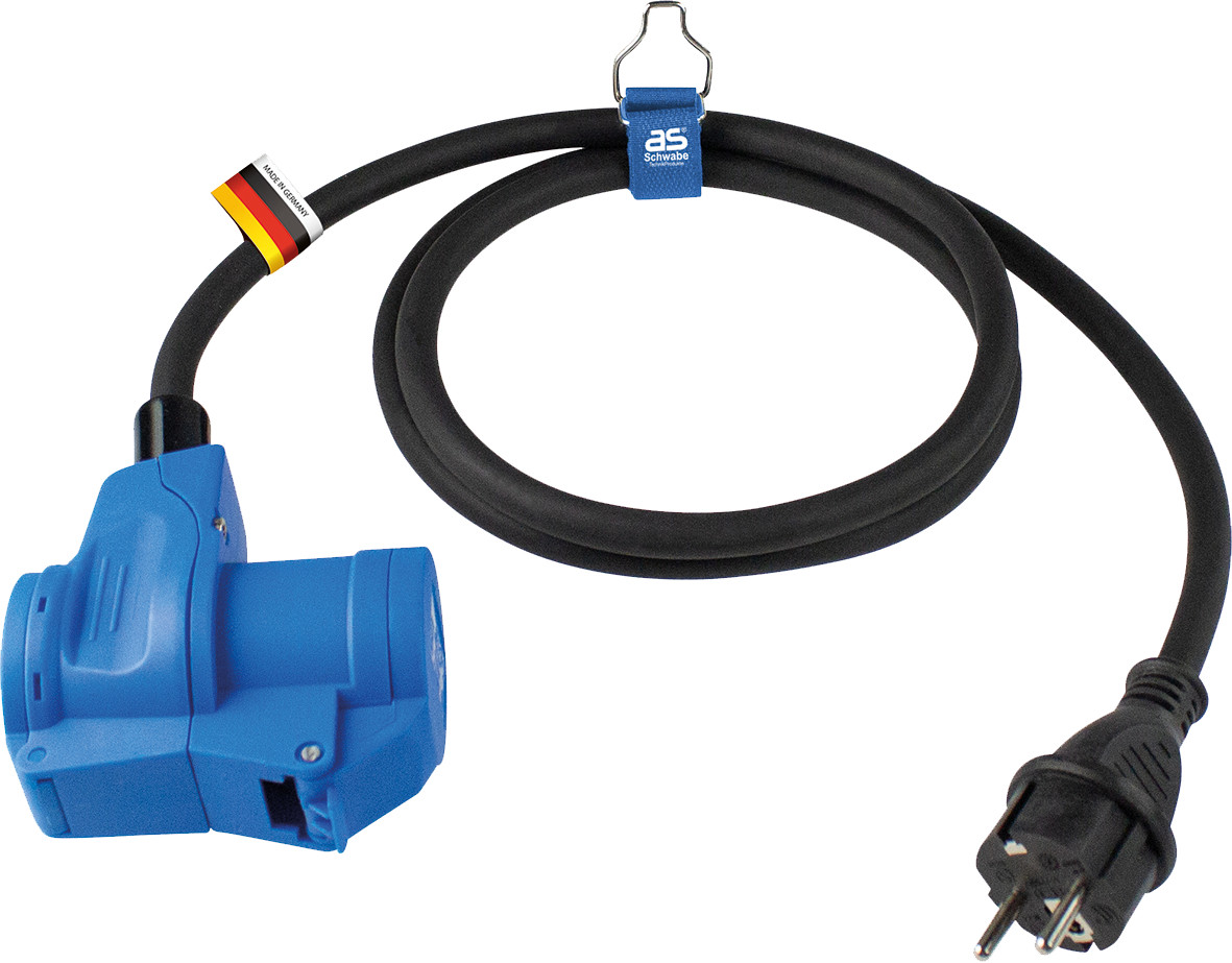 Schwabe Industriële contact/steek toepassin Camping cee adapterkabel met haakse geaarde stekker 230V/16a I