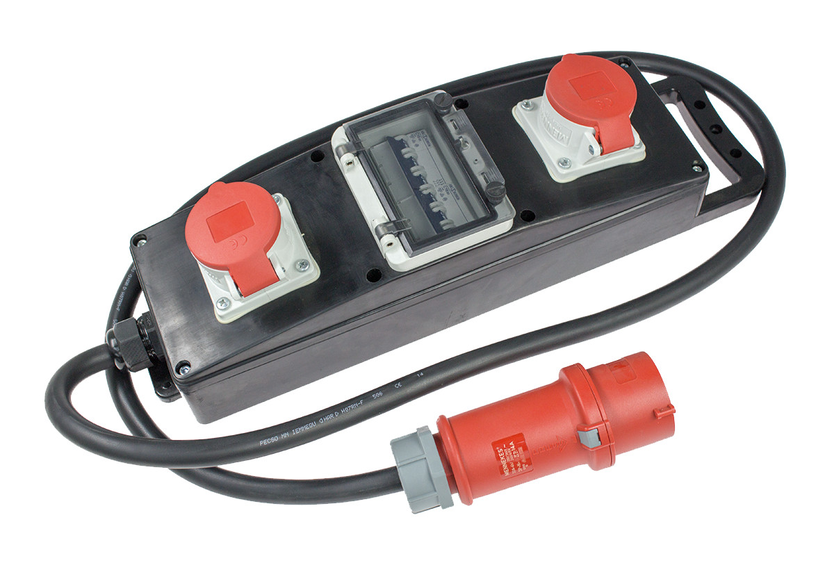 Schwabe Industriële contact/steek toepassin Cee stroomverdeler massief rubber S10+ 400V/32a ip44 5-polig H