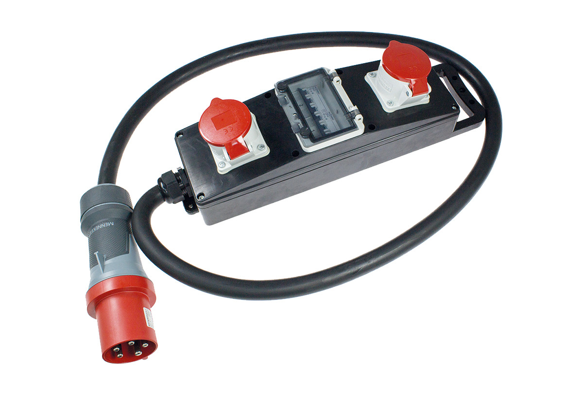 Schwabe Industriële contact/steek toepassin Cee stroomverdeler massief rubber S20+ 400V/63a ip44 5-polig H