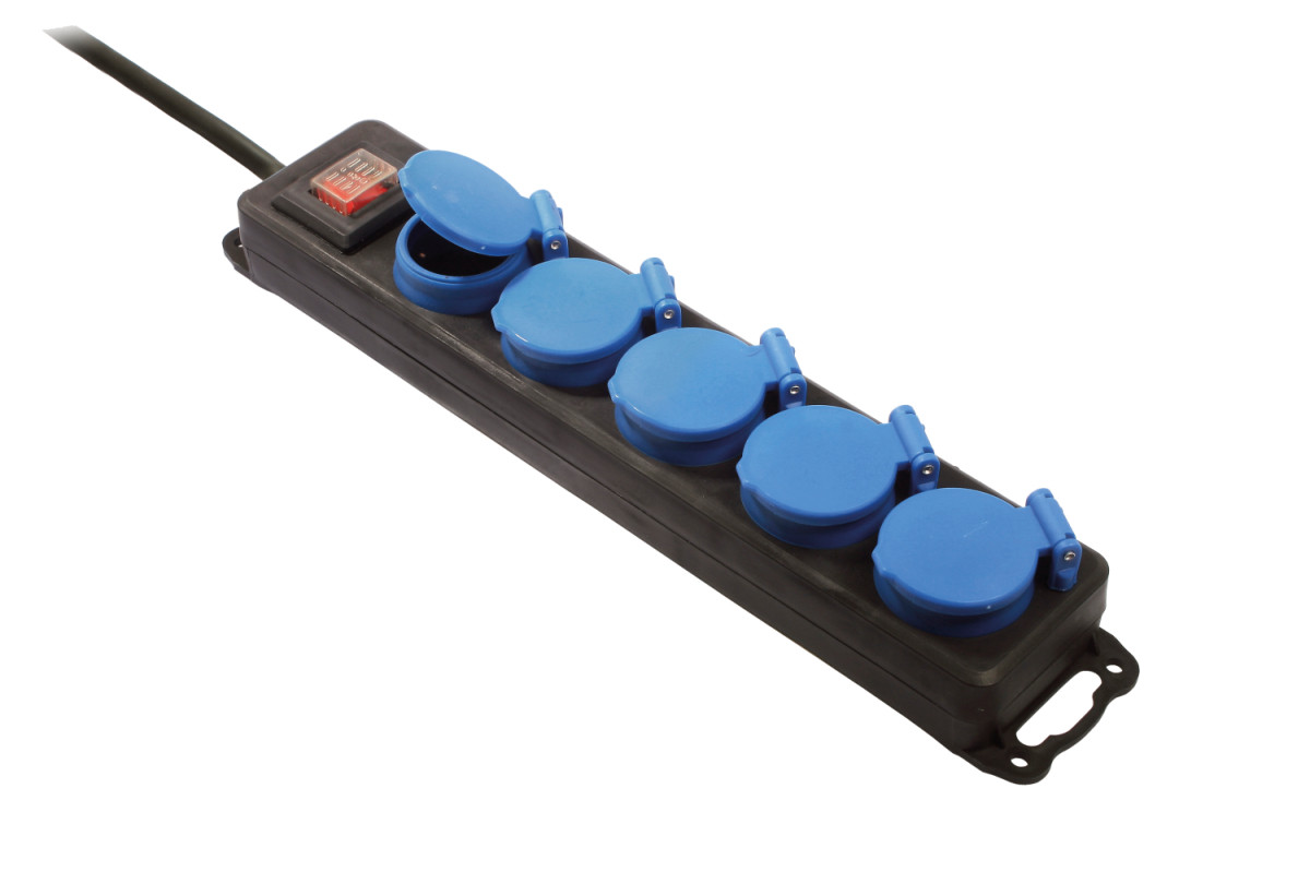 Schwabe Installatieschakelaarprogramma's Verdeeldoos 230V/16a ip44 5-voudig met schakelaar en verlengka