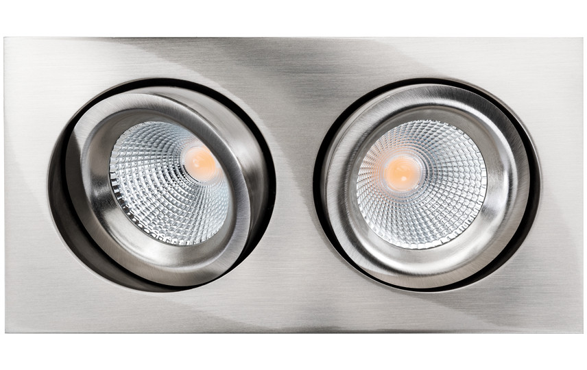 SG Junistar Lux square geborsteld staal 2X 2700K dali
