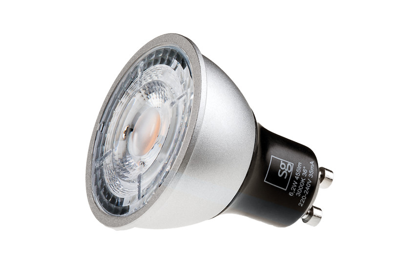 SG LED GU10 Gu10 Zilver 455LM 3000K ra>80