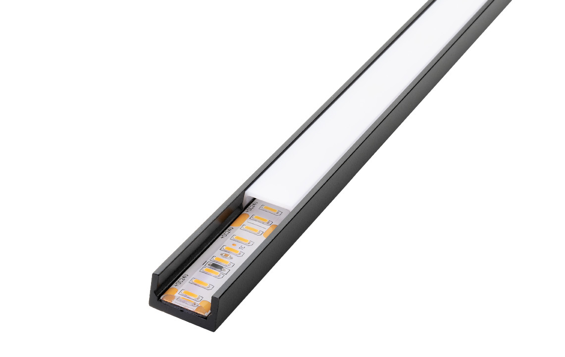SG Stripline 1,8M zwart profiel opbouweenheid slim