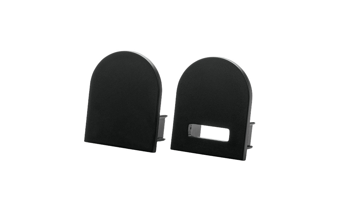 SG Stripline Zwart opbouweenheid eindstuk round kit
