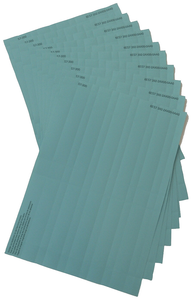 Siemens 10 labelling sheets for SM yellow