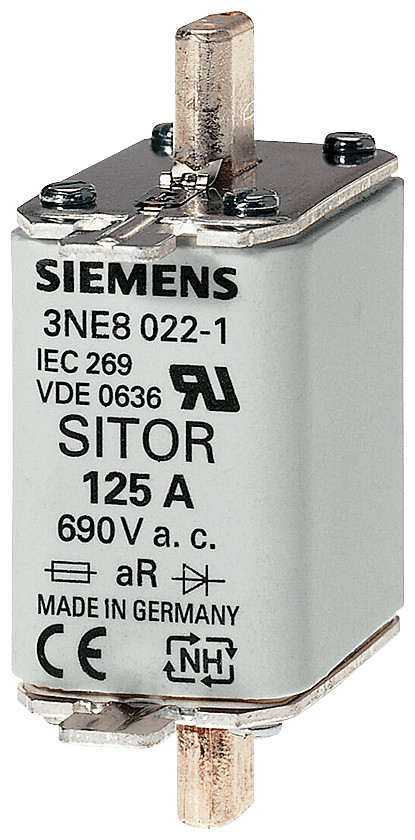 Siemens 3ne smeltpatroon (mes) NH00 bovenkenmelder 100a