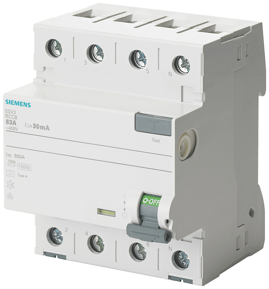 Siemens RCCB aardlekschakelaar 4P 63a 0,03a