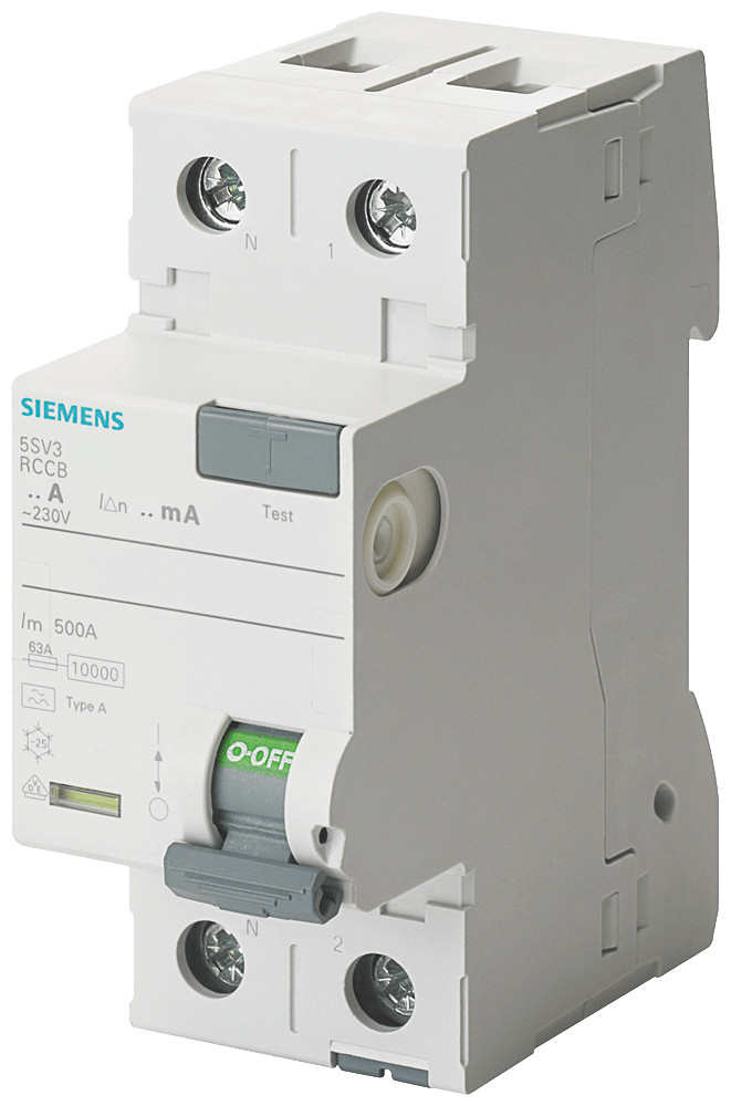 Siemens RCCB aardlekschakelaar 2P 63a 0,3a