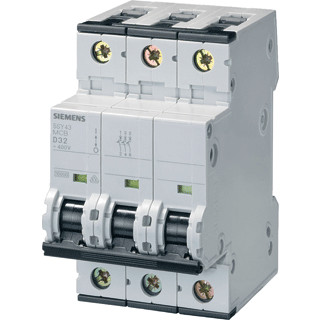 Siemens 5SY4 installatieautomaat D karakteristiek 63a 3P 3 beveiligd 3te