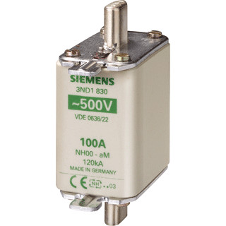 Siemens LV HRC fuse smeltpatroon (mes) NH00 bovenkenmelder 160a