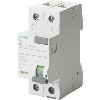 Siemens RCCB aardlekschakelaar 2P 40a 0,3a