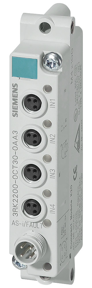 Siemens As-I compact module K20, ip67, A/B slave, digital, 4 di, 4X input for