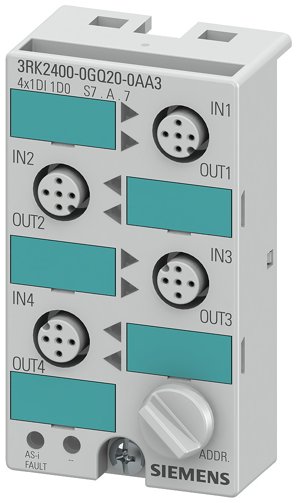 Siemens 3RK2 As-I compact module K45, A/B slave (spec. 3.0), ip67 digital, 4X (1 di