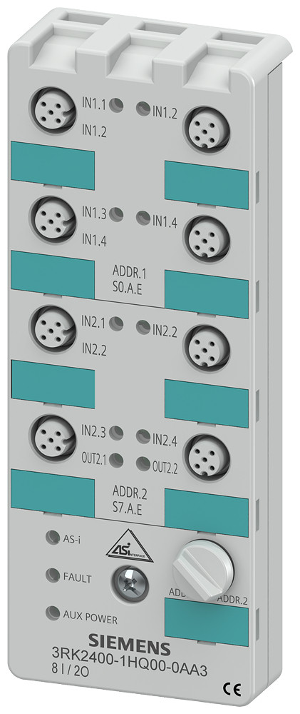 Siemens 3RK2 As-I compactmodule K60, A/B-slave, digitaal, 8e/2a, ip67, 3 X 2e/2 X 1
