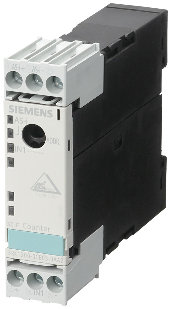 Siemens 3RK1 As-I slimline-module S22,5, digitaal, 1e, teller, ip20, 1 X 1 tellerin